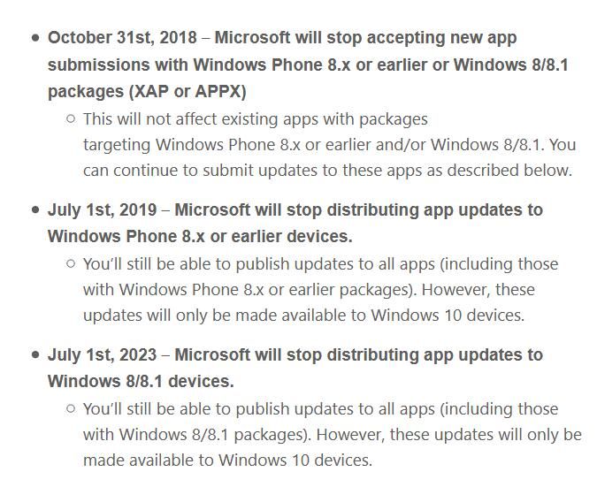 微软正式敲定：Windows 8.x和WP 8.x应用商城停止支持时间