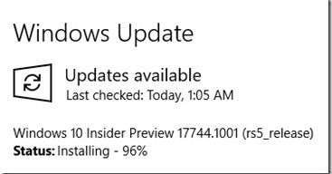 使用Timeline时应用崩溃可修复，Windows 10 Build 17744发布