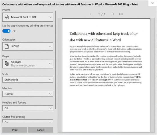 Windows 10 19H1新版截图工具和打印体验解析