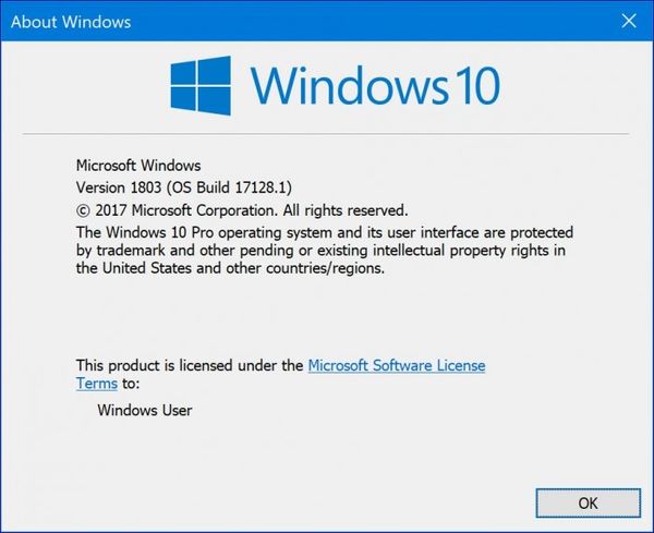 Windows 10 Build 17128更新