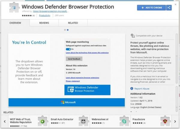 微软发布Windows Defender扩展
